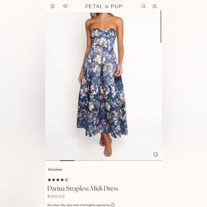 Petal & Pup Navy Floral Satin Dress